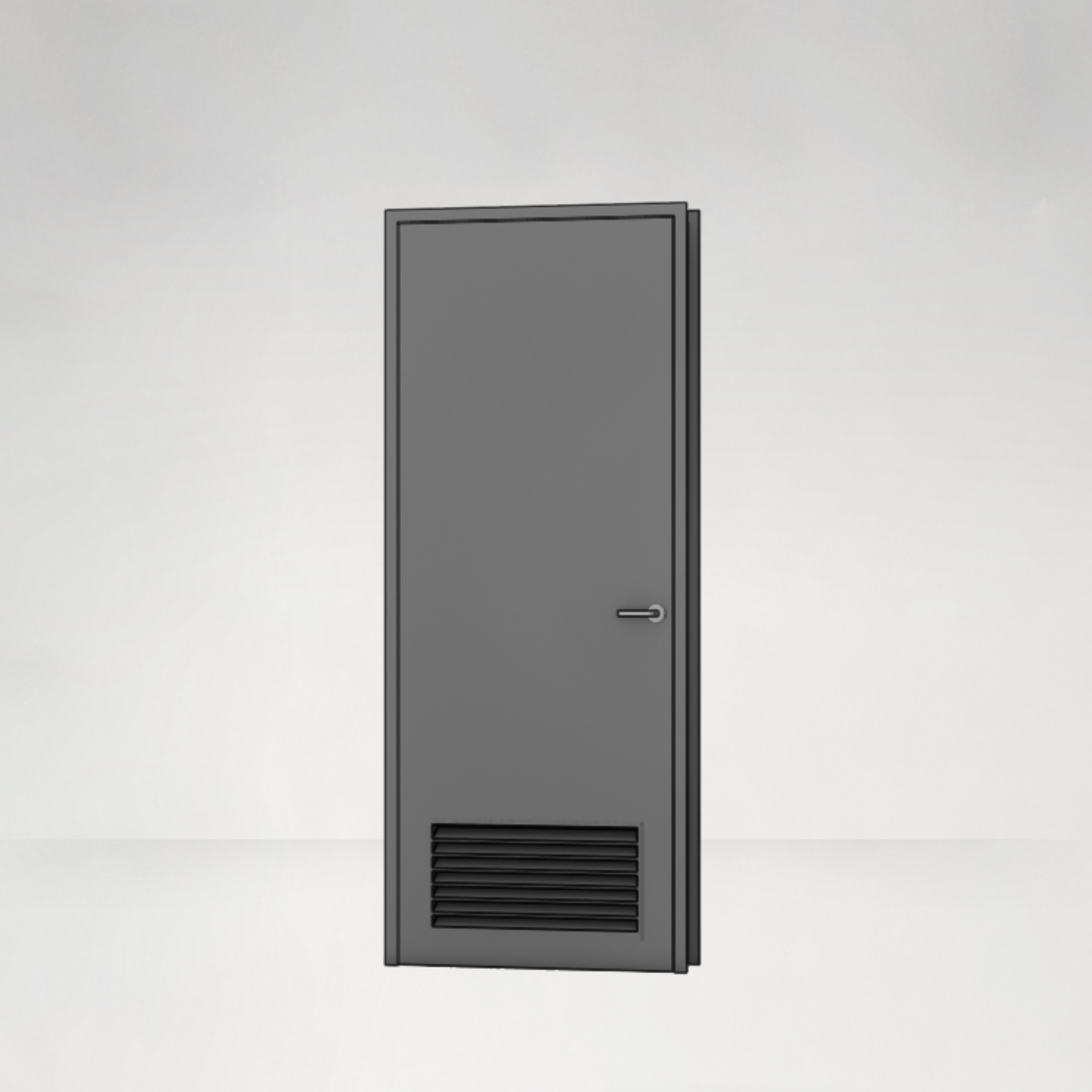 Single Flush Steel Door w/ Louver Vents